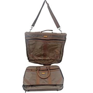 Oleg Cassini Luggage Travel Bag Folding Suitcase Suit/Garment Combo Retro Set